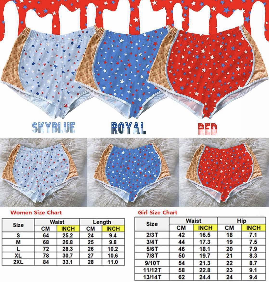Ice Cream Star Shorts Youth and Adult