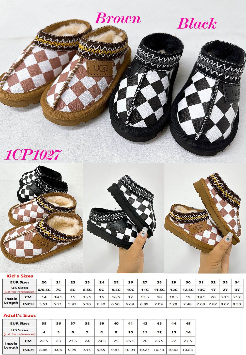 U shoe Kids Taz Checkered
