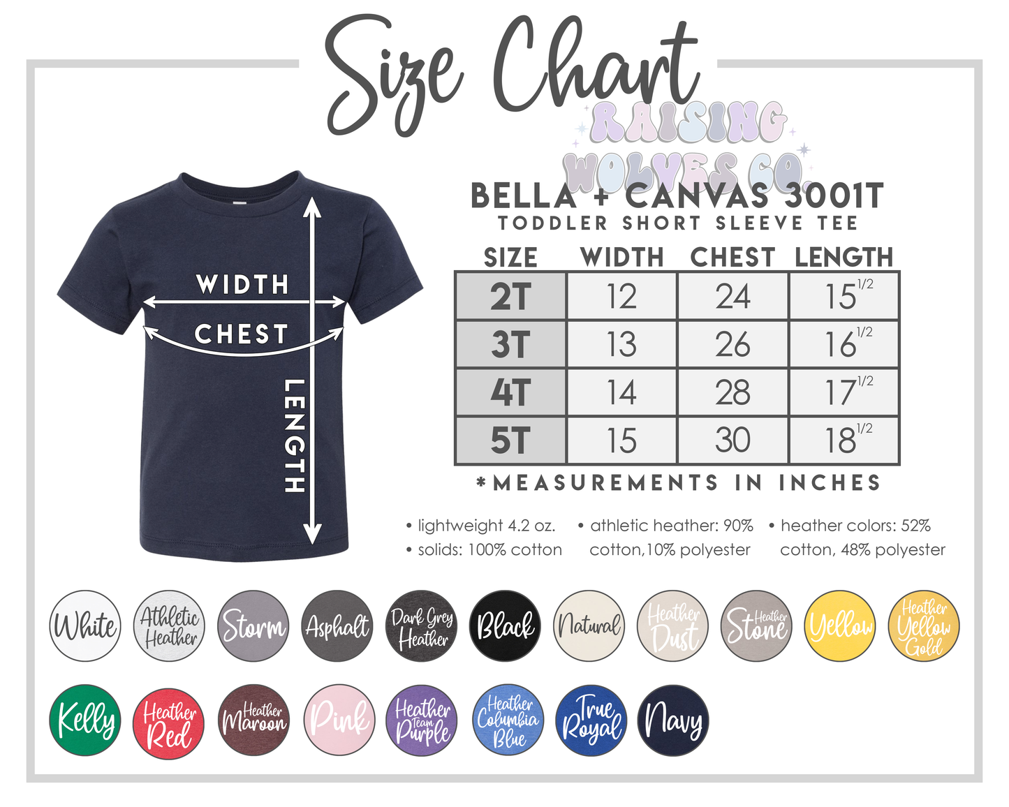 Toddler Bella Tee Color Options