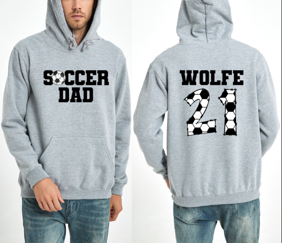 Custom Grey Soccer Dad Hoodie
