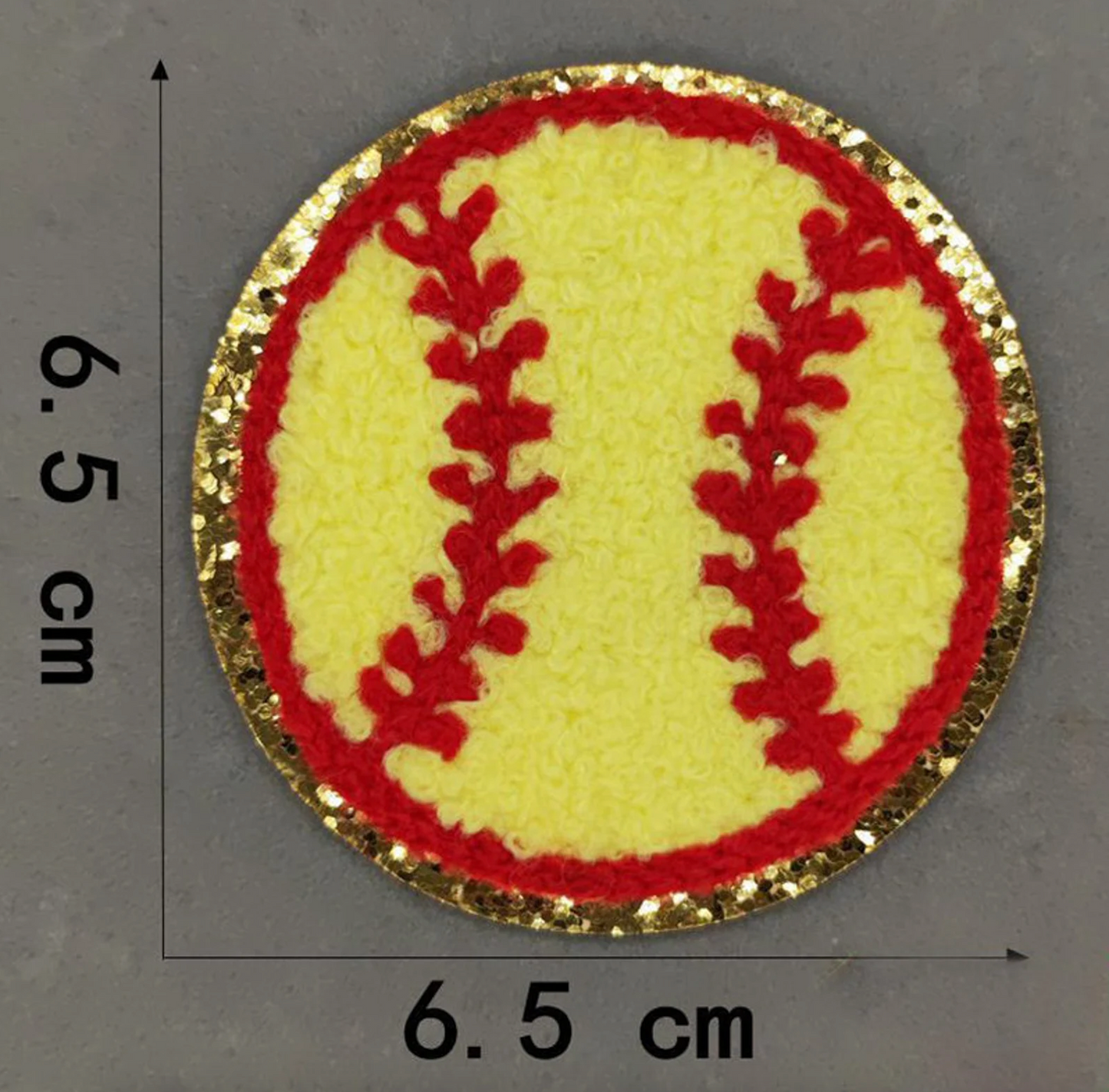 Softball BALL ONLY Chenille Patch Distressed Hat