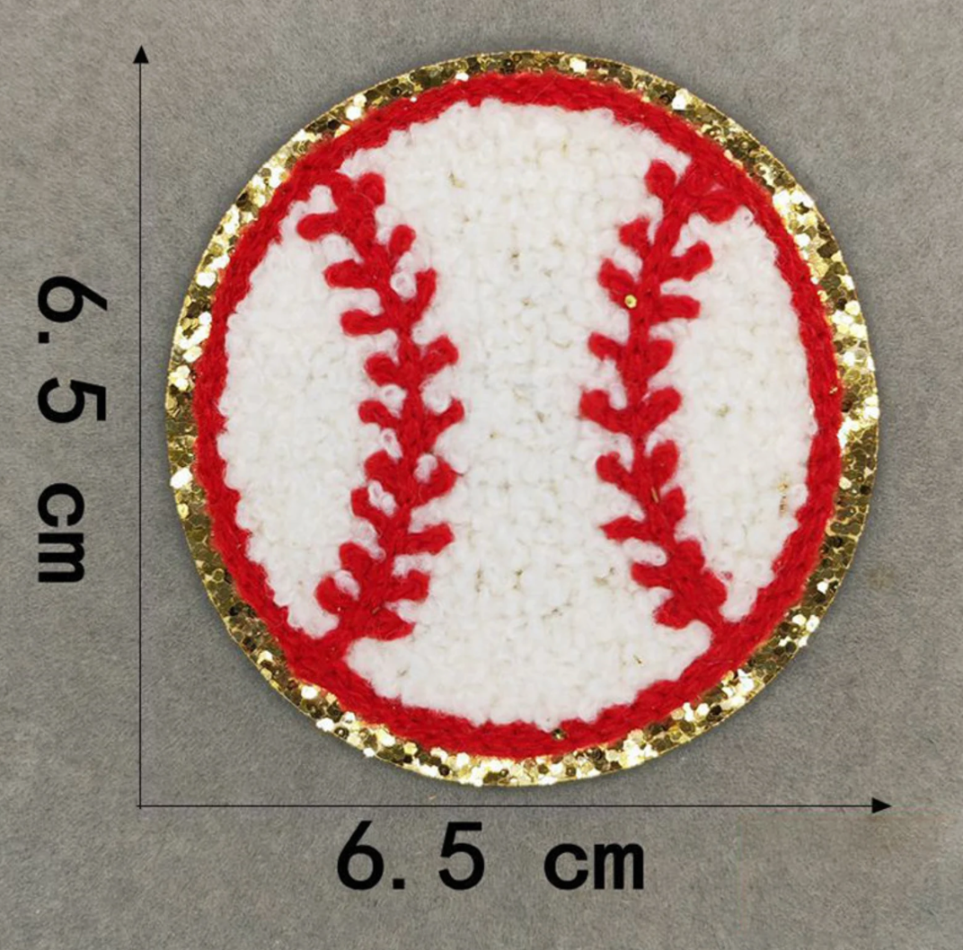 Baseball BALL ONLY Chenille Patch Distressed Hat