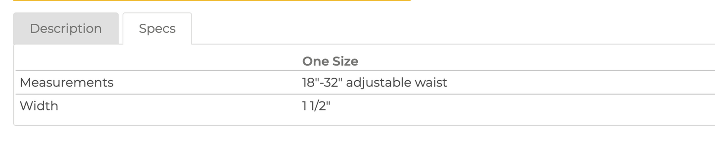 Youth Baseball Belt 1.5 Width