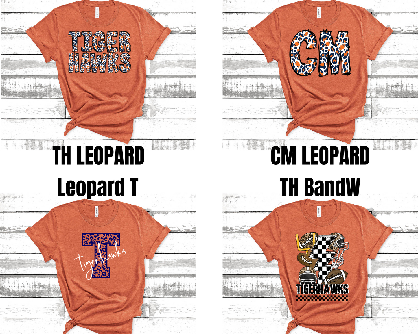 Tigerhawks H.Orange Tee Options