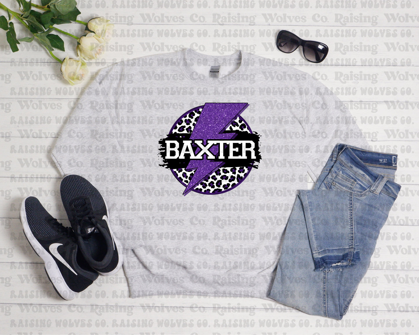 Bolts Glitter Grey Crewneck Sweatshirt