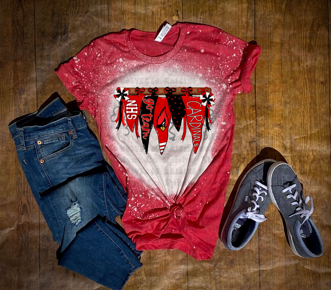 NHS Cardinals Pennant Bleached Tee