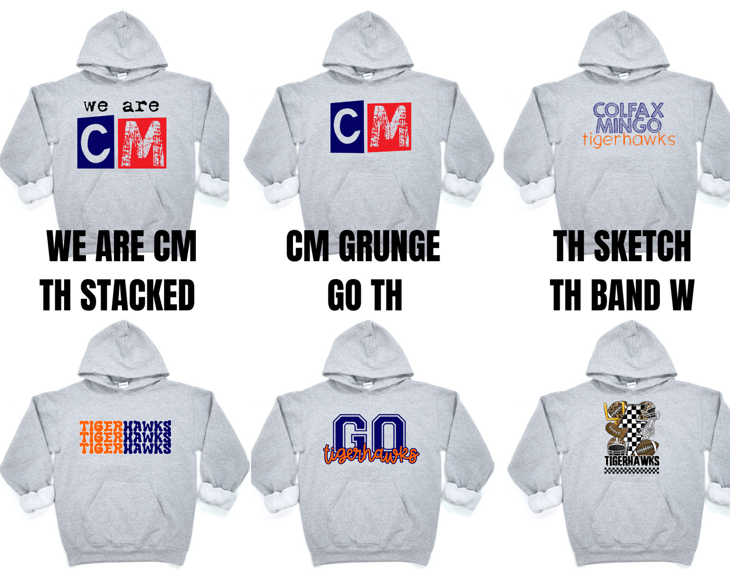 Tigerhawks Grey Hoodie Options 2