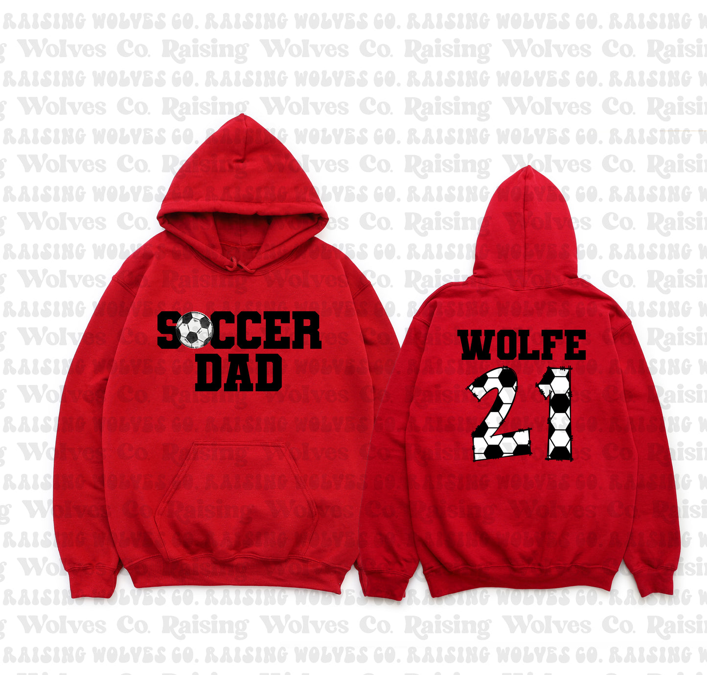 Custom Red Soccer Dad Hoodie