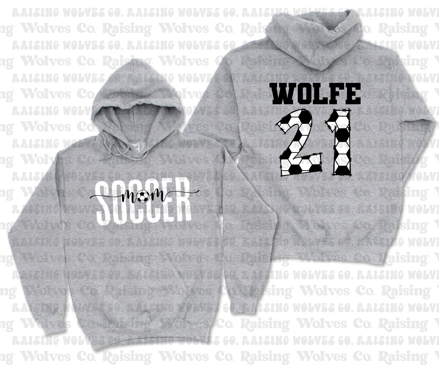 Custom Grey Soccer Mom Hoodie