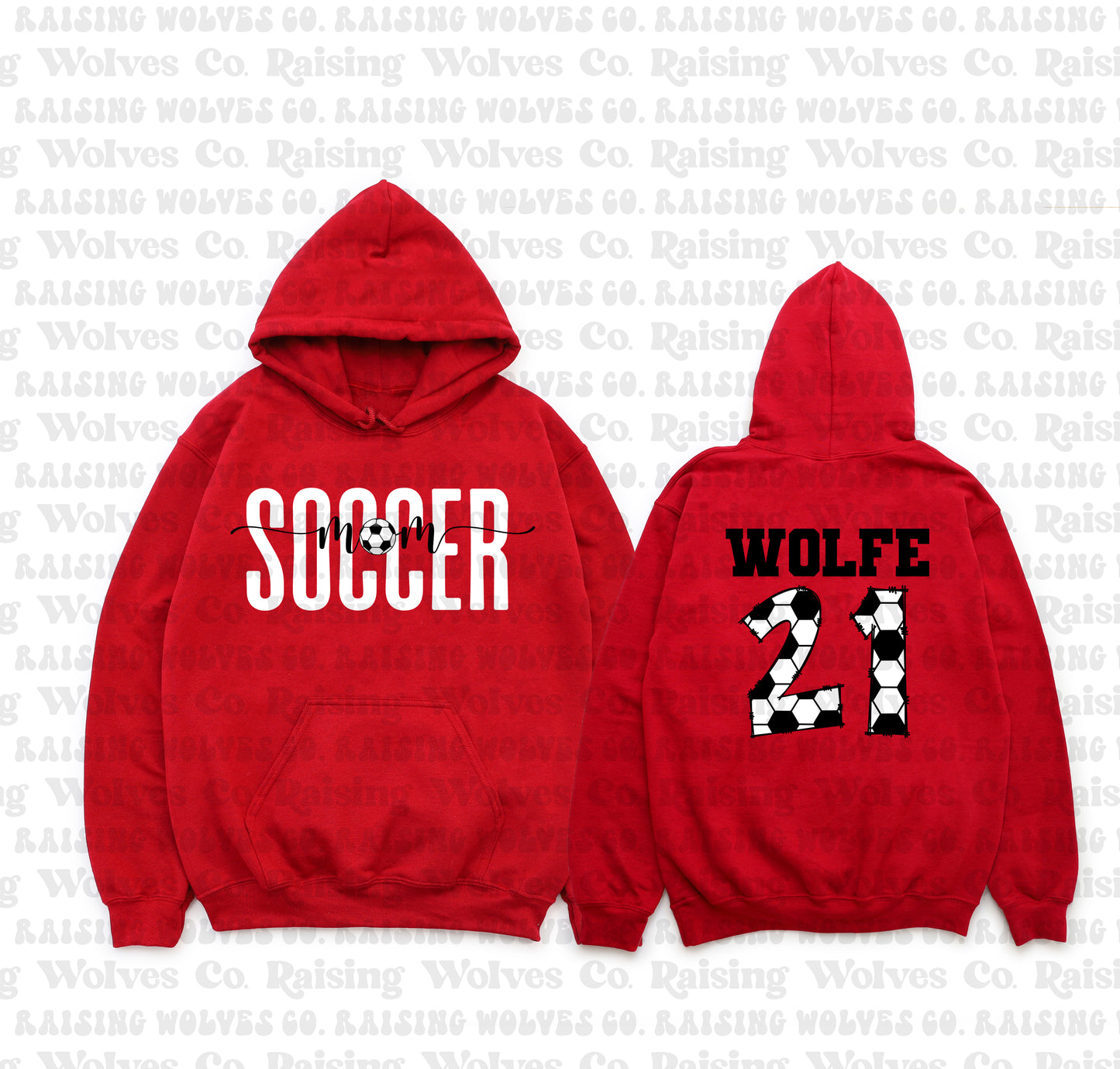 Custom Red Soccer Mom Hoodie
