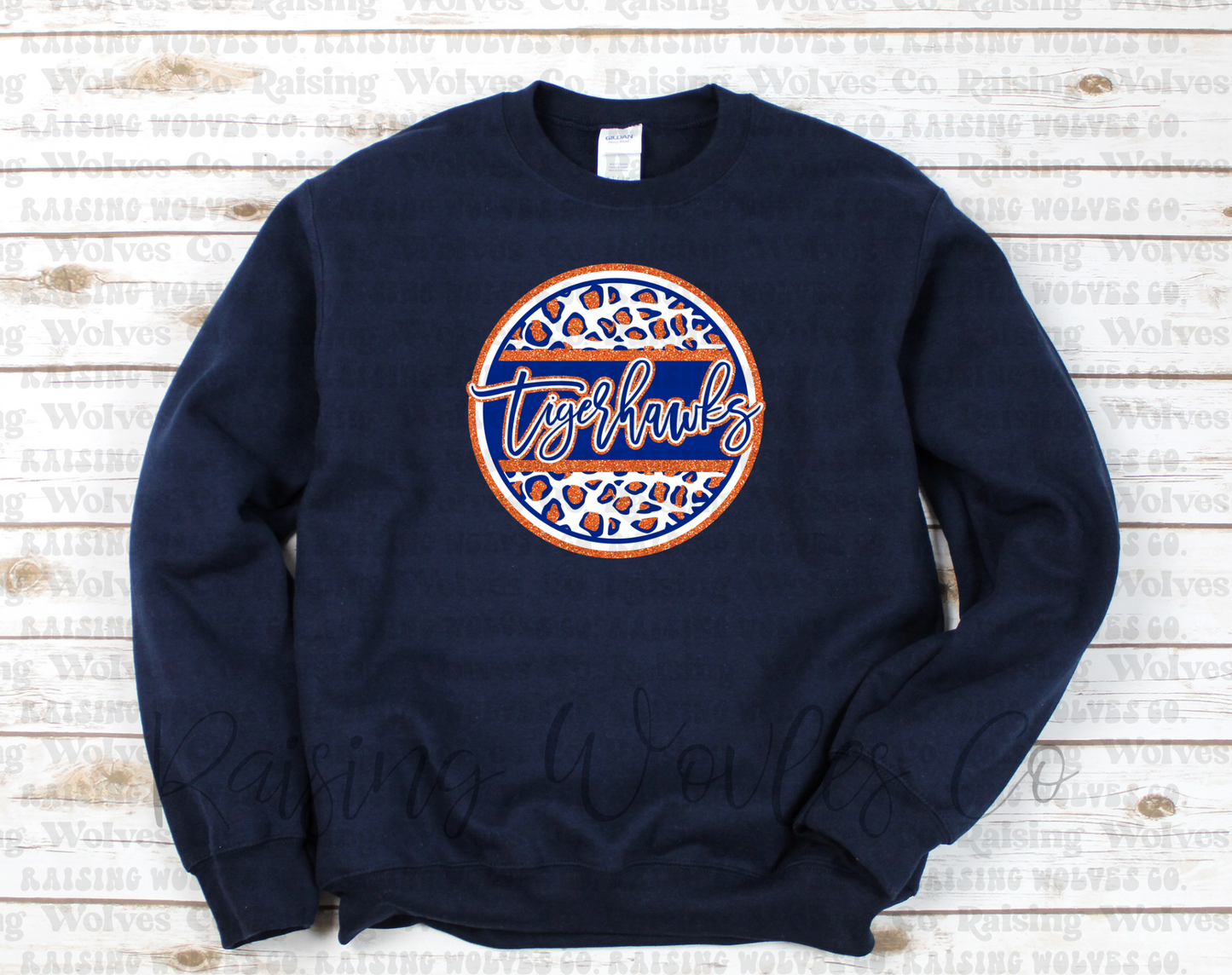 Tigerhawks Circle Navy Crewneck Sweatshirt