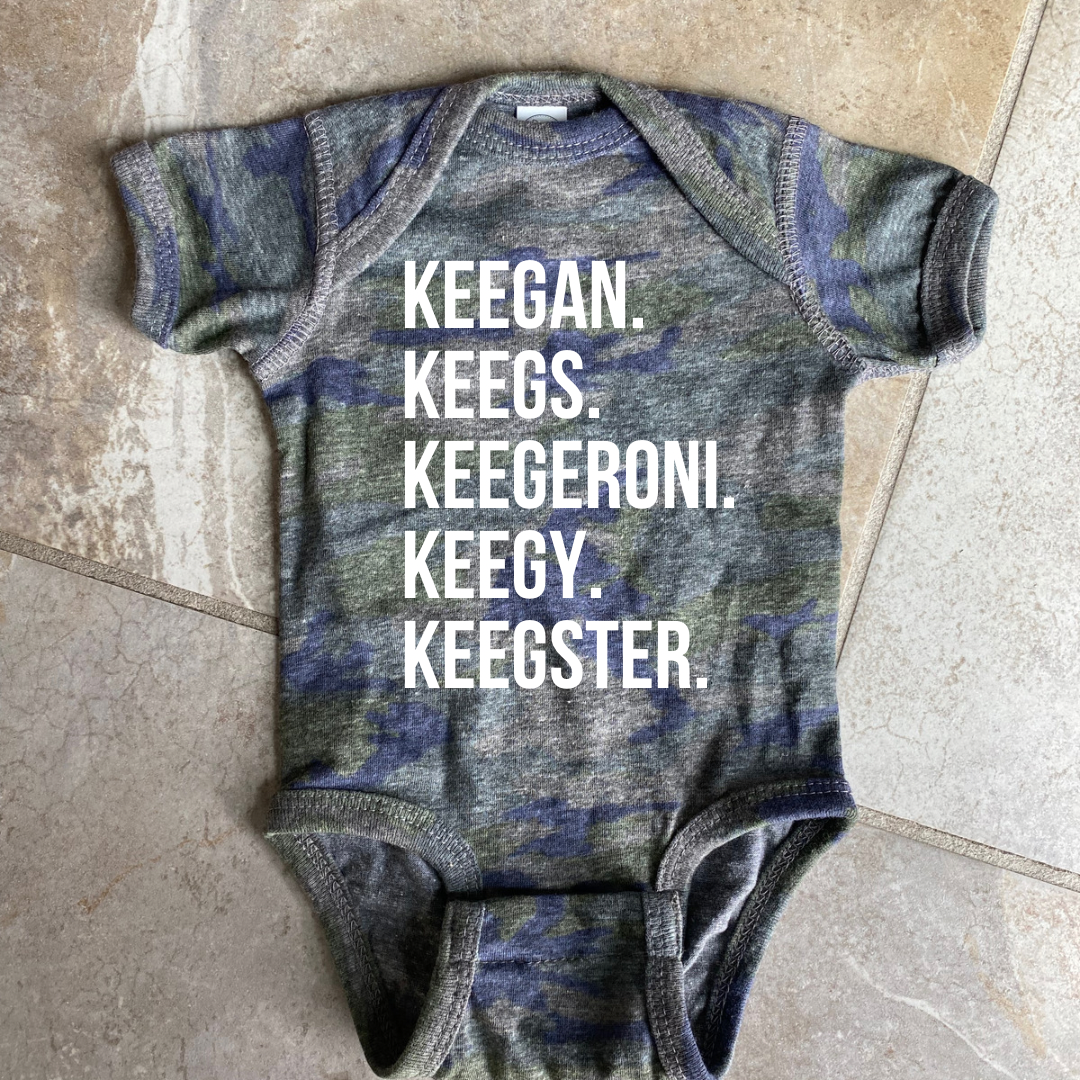 Vintage Camo Custom Nickname Infant/Toddler/Youth Shirt
