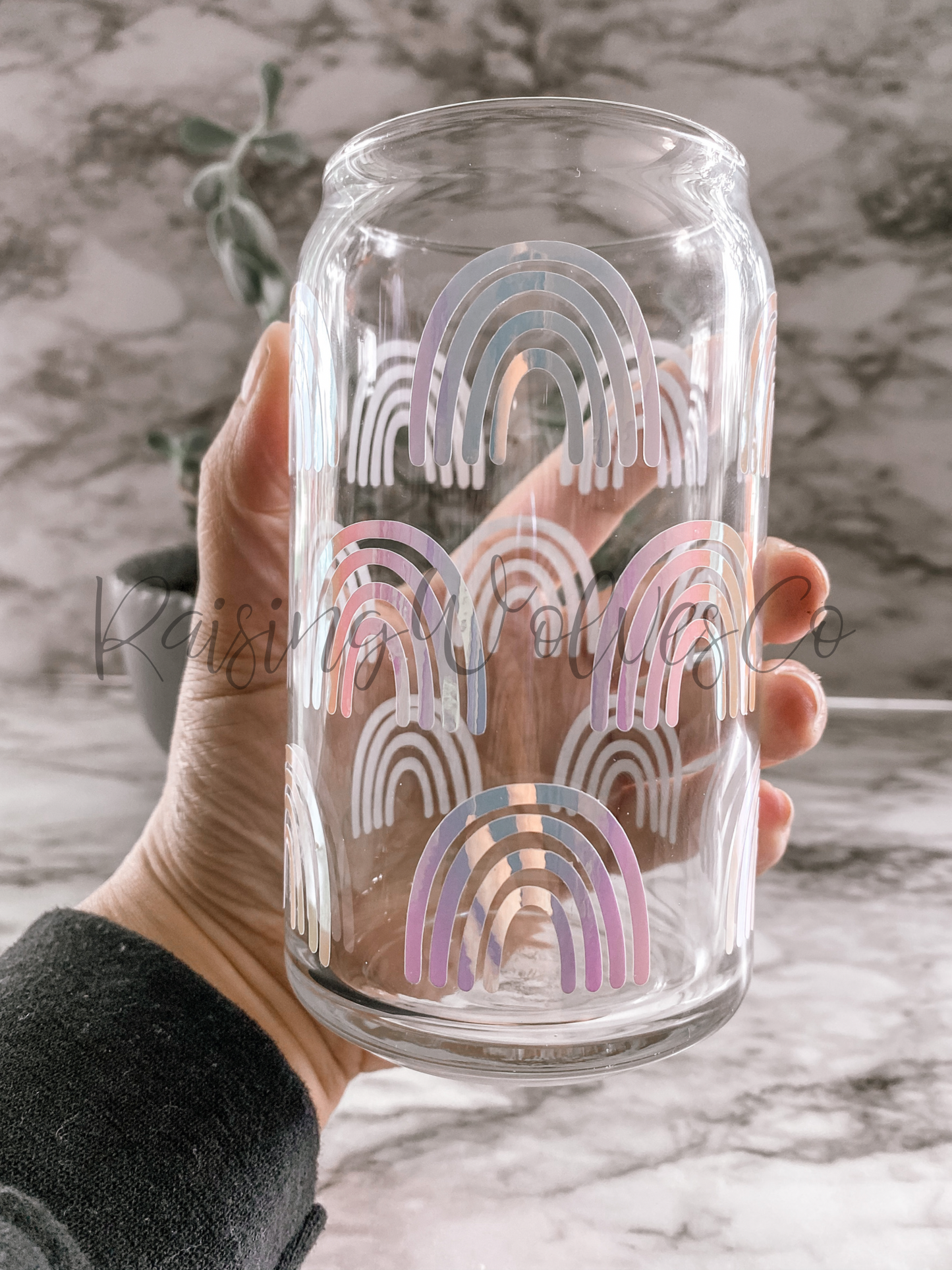 Rainbow Beer Can Glass