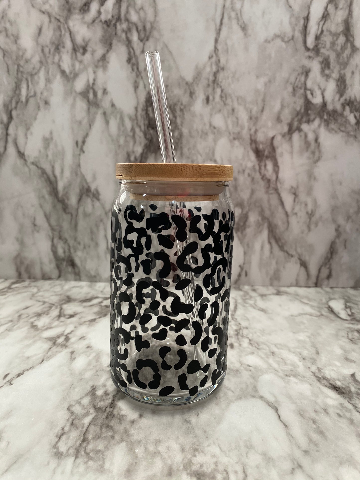 Leopard Beer Can Glass