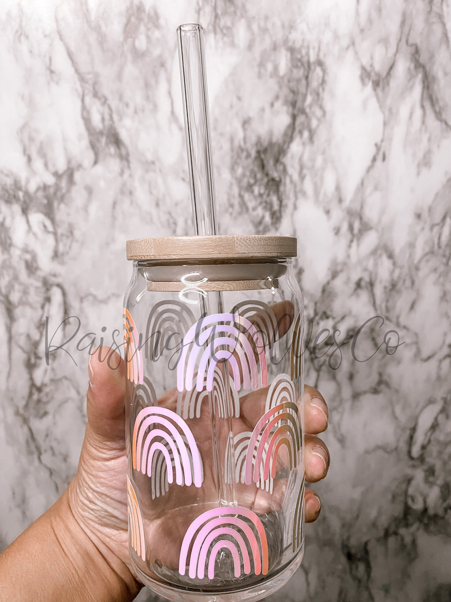 Rainbow Beer Can Glass