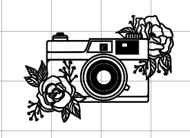 Floral Camera Beer Can Glass