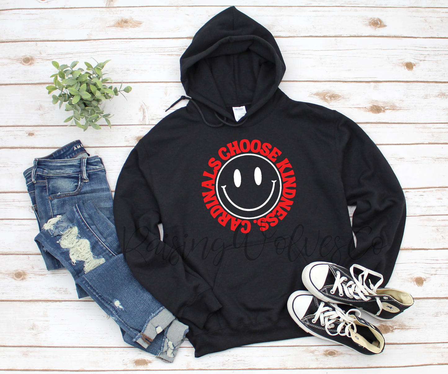 Cardinals Choose Kindness Black Hooded Sweatshirt