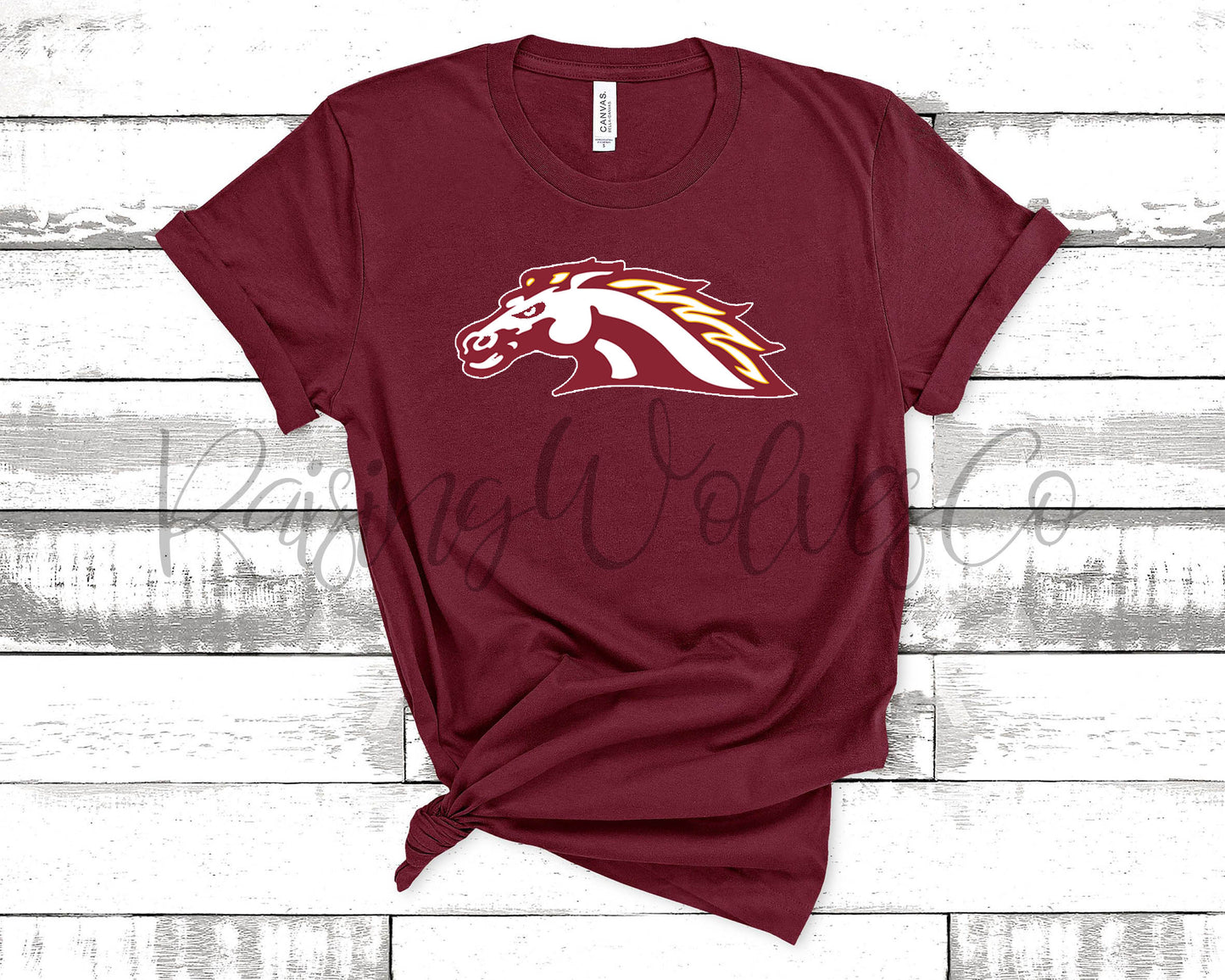 Mustangs Baseball Club Unisex Tee Maroon