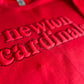 Red Monotone Puff/Glitter Newton Cardinals Crewneck