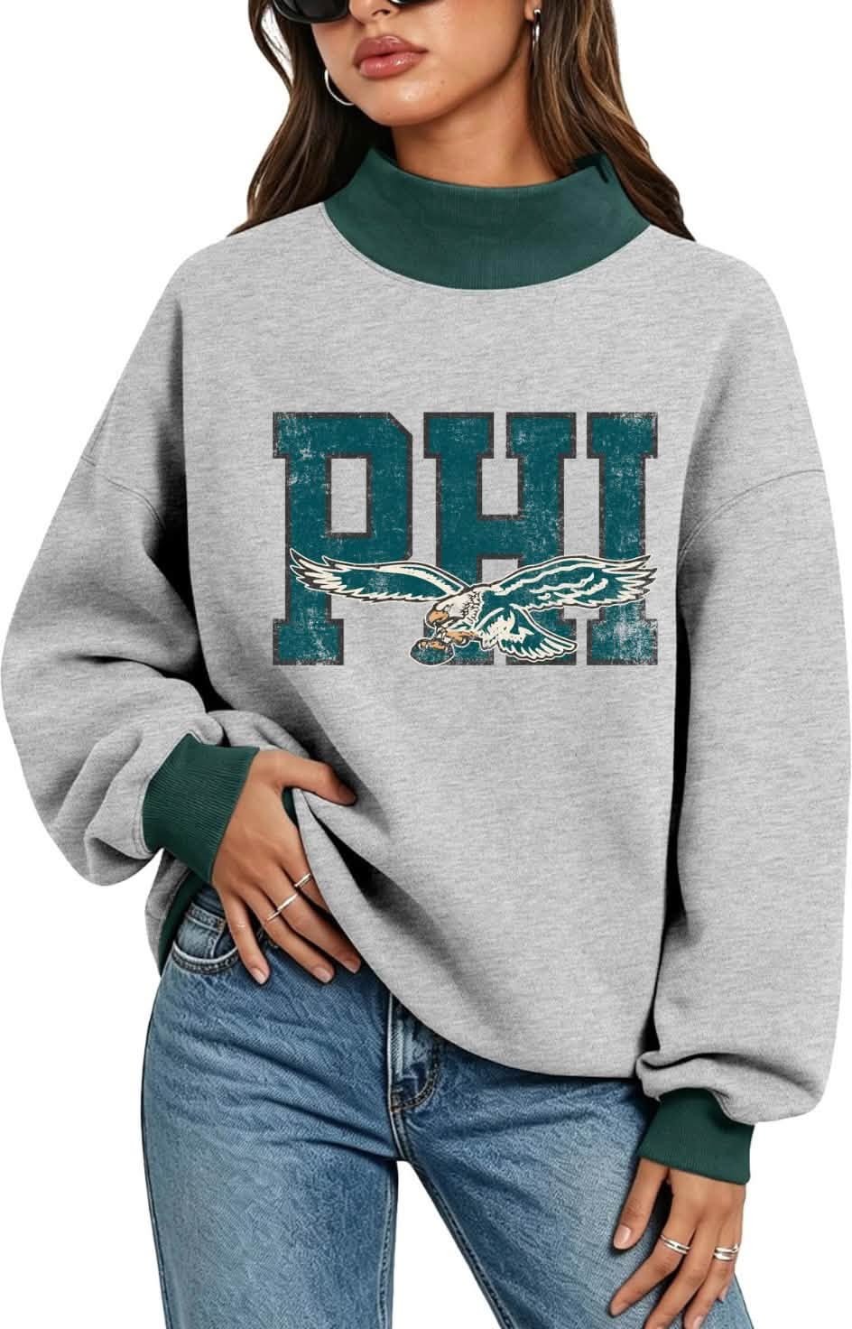 PHI Grey/Green Mockneck