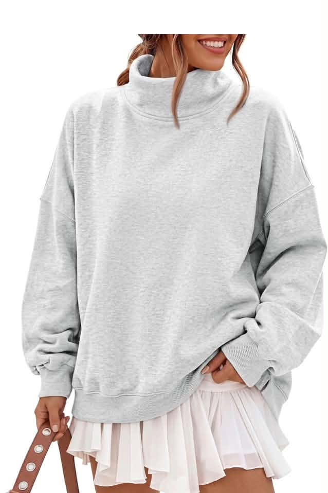 Grey Mockneck Sweatshirt