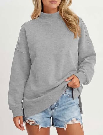 Sport Grey Mockneck Sweatshirt