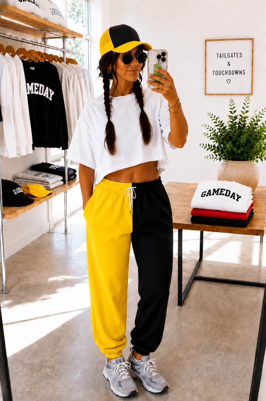 Black and Gold Two-Tone Pants Blank