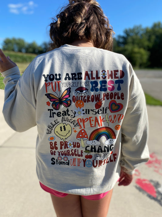 You are allowed to Crewneck Sweatshirt Sand