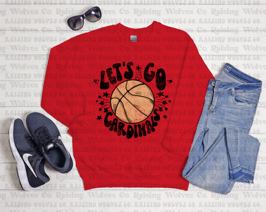 Let's Go Cardinals Basketball Red Shirt