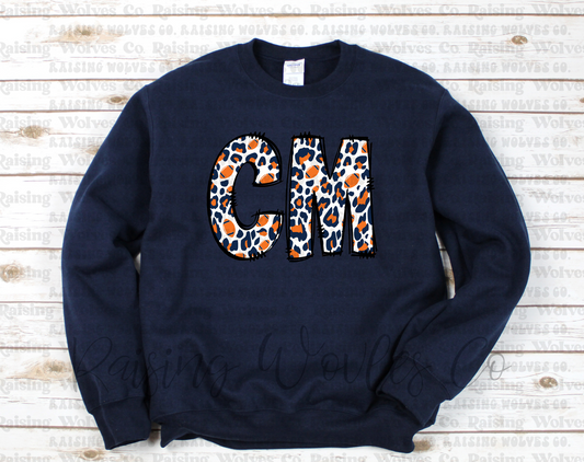 CM Leopard Navy Crewneck Sweatshirt