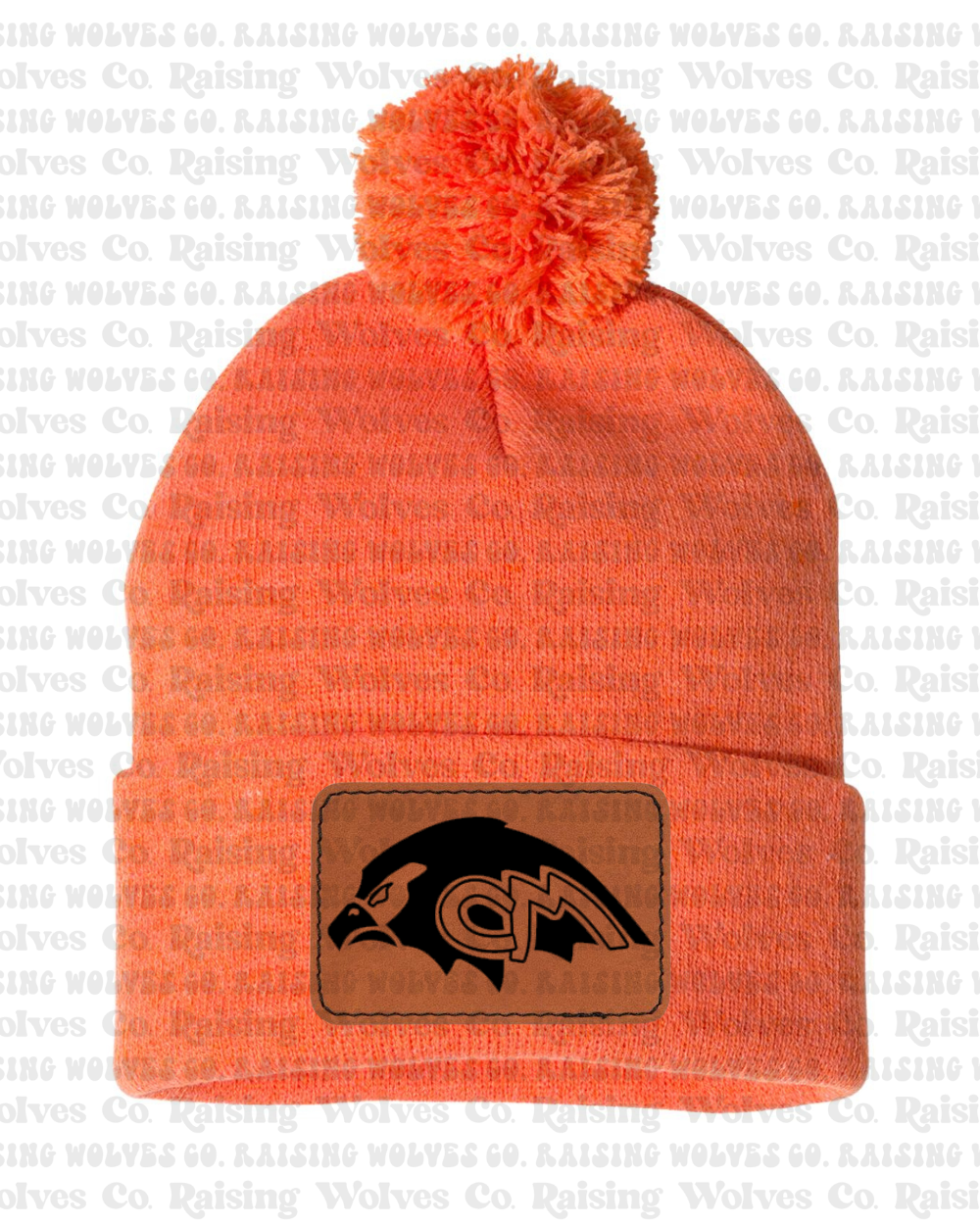 Heather Orange Tigerhawks Logo Pom Beanie