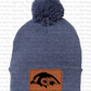 Heather Navy Tigerhawks Logo Pom Beanie