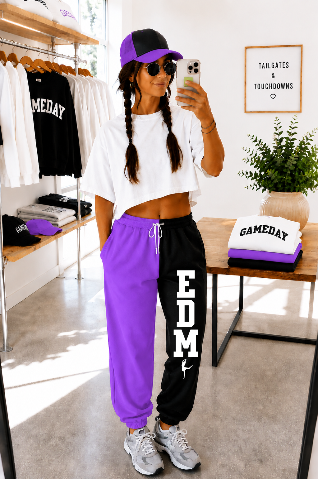 EDM Purple and Black Two-Tone Pants Blank