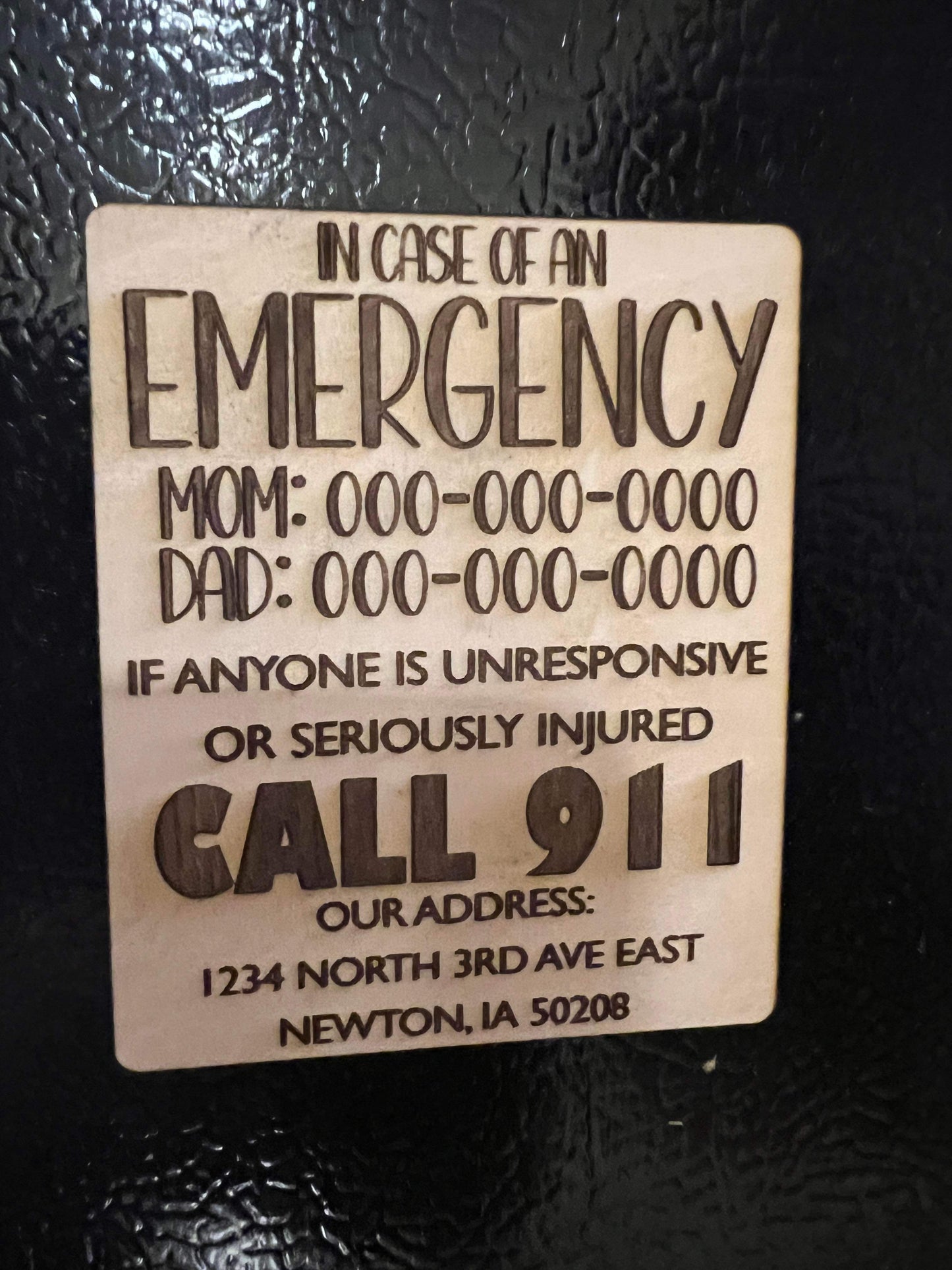 Emergency Contact Magnet