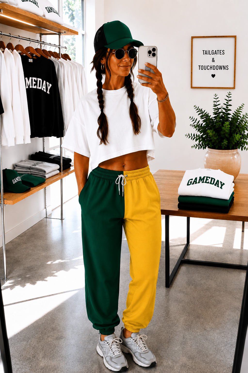Green and Gold Two-Tone Pants Blank