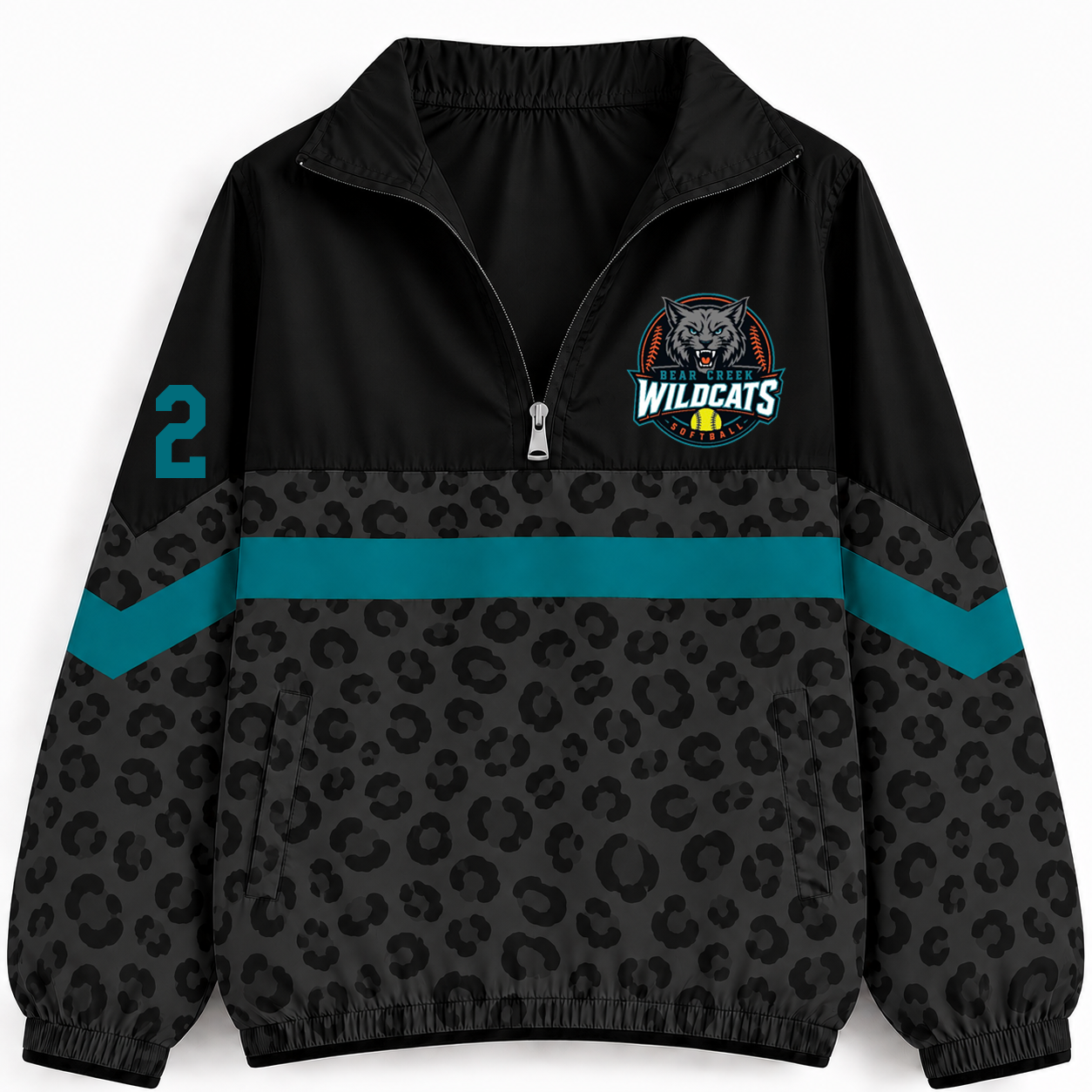 Wildcats Teal Stripe Windbreaker