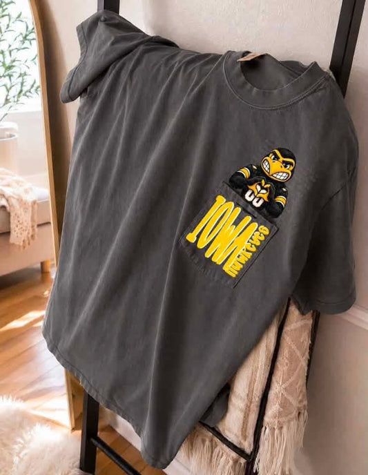 Comfort Colors Iowa Peek-A-Boo  Pocket Tee