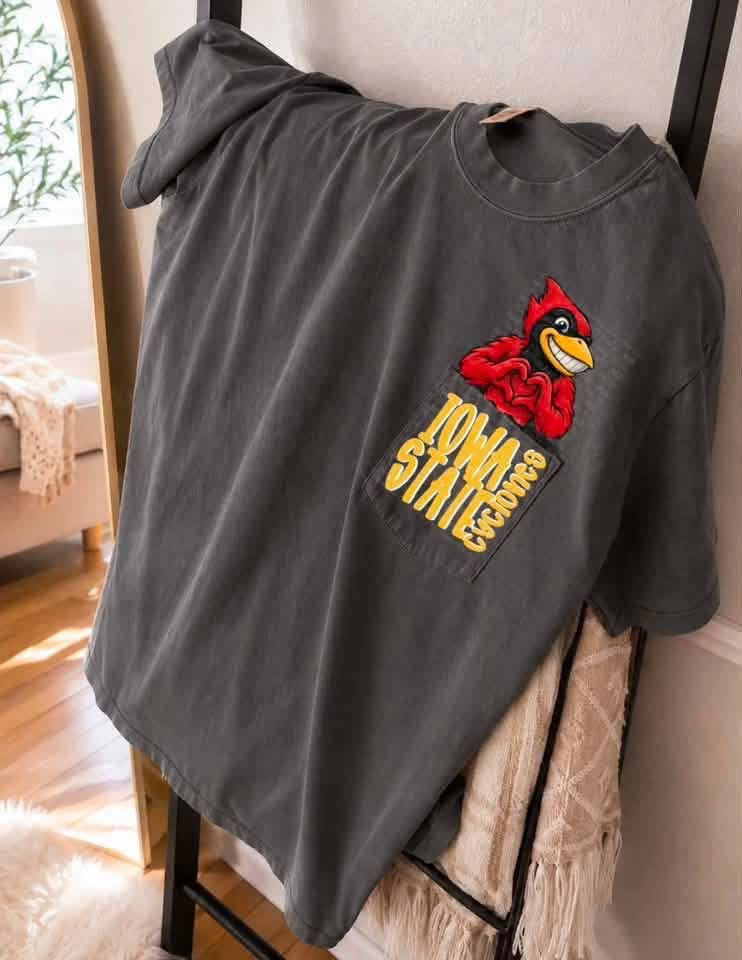 Comfort Colors State Peek-A-Boo  Pocket Tee
