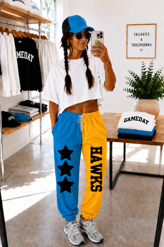 LS Two-Tone Pants with Design