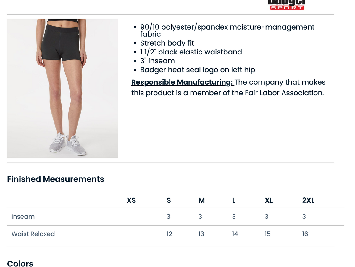 Black Express Spangle Badger Spandex Dance Shorts