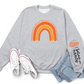 Infertility Rainbow Sleeve Grey Crewneck