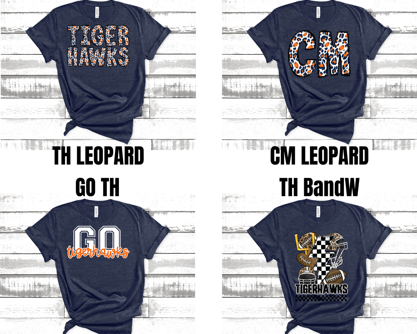 Tigerhawks H.Navy Tee Options