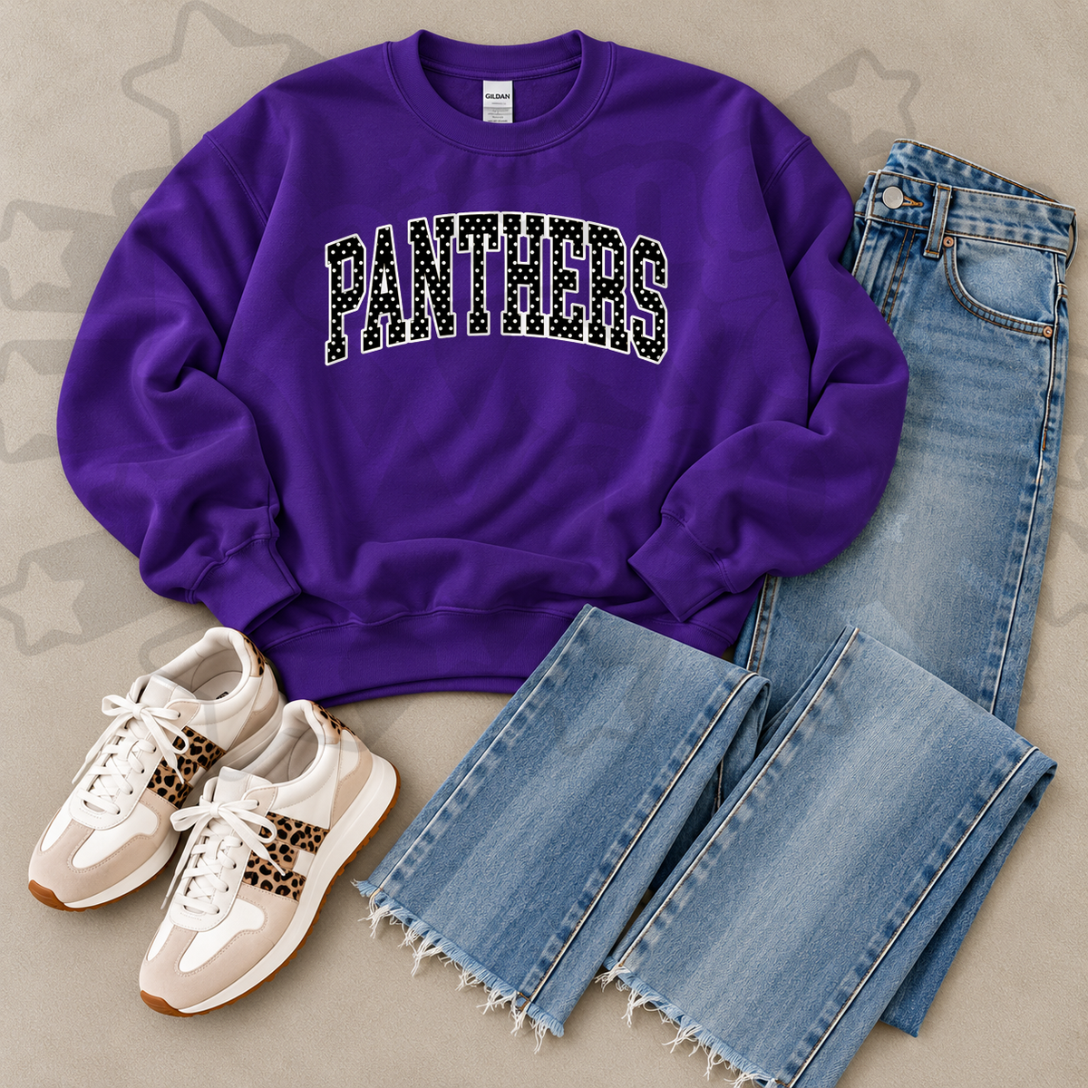 Panthers Purple Polka Dot