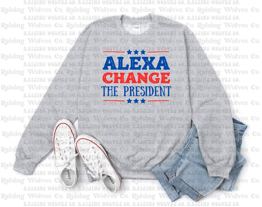 Alexa Change the President Grey Shirt