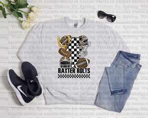 Baxter Bolts Black and White Crewneck Sweatshirt