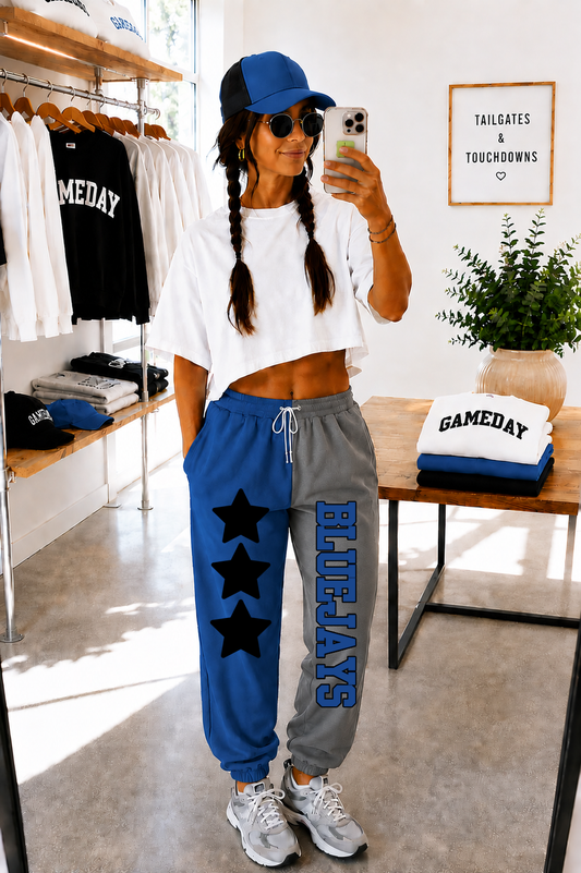 Bluejays Two-Tone Pants with Design