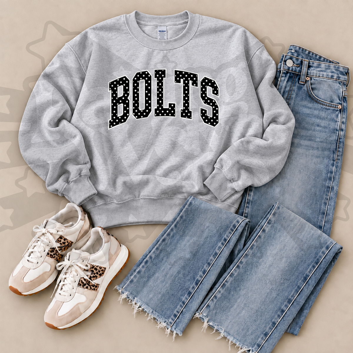 Bolts Grey Polka Dot
