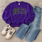Bolts Purple Polka Dot