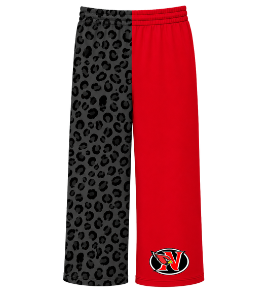 Cardinals Leopard Split Wide Leg Pants