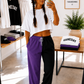 Purple and Black Two-Tone Pants Blank